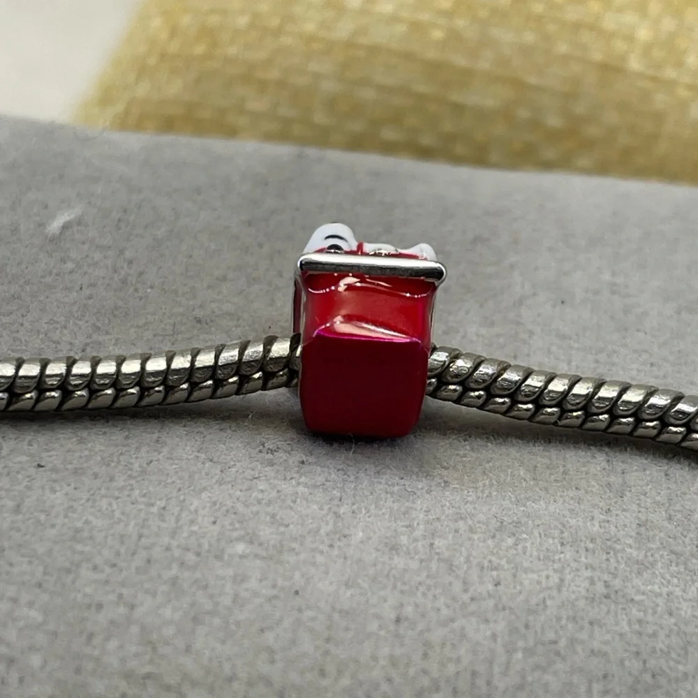 Sterling silver SNOOPY red doghouse Peanuts beagle puppy dog charm bead
